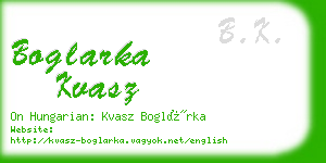 boglarka kvasz business card